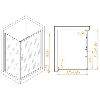 Душевой уголок RGW PA-145 020814592-11 90x120см хром